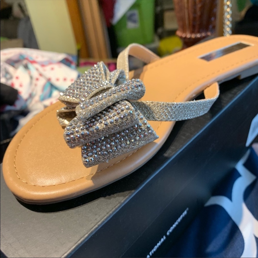 Brand new sparkly bow sandals
